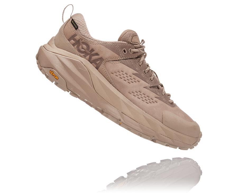 Hoka Australia One One Kaha Low GORE-TEX - Mens Trail Shoes Beige - BREOJ-3412